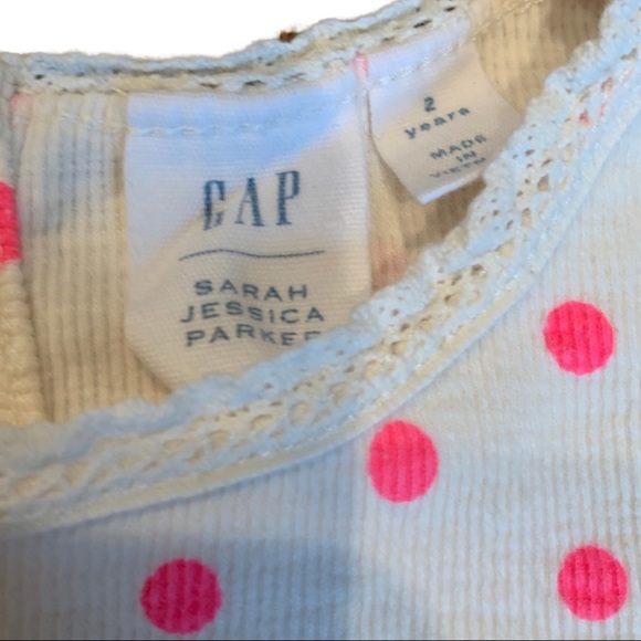 Sarah Jessica Parker for Gap Bunny patch pink polka dot long sleeve rib shirt 2T - Picture 6 of 7